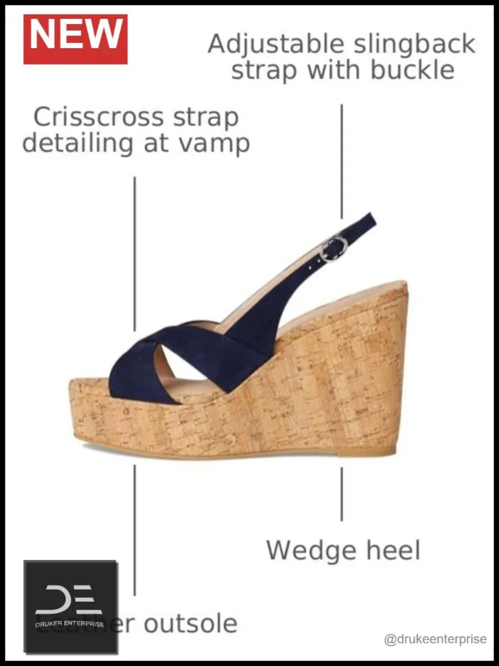 Stuart Weitzman Dayna Slingback Wedge Leather Platform Sandals